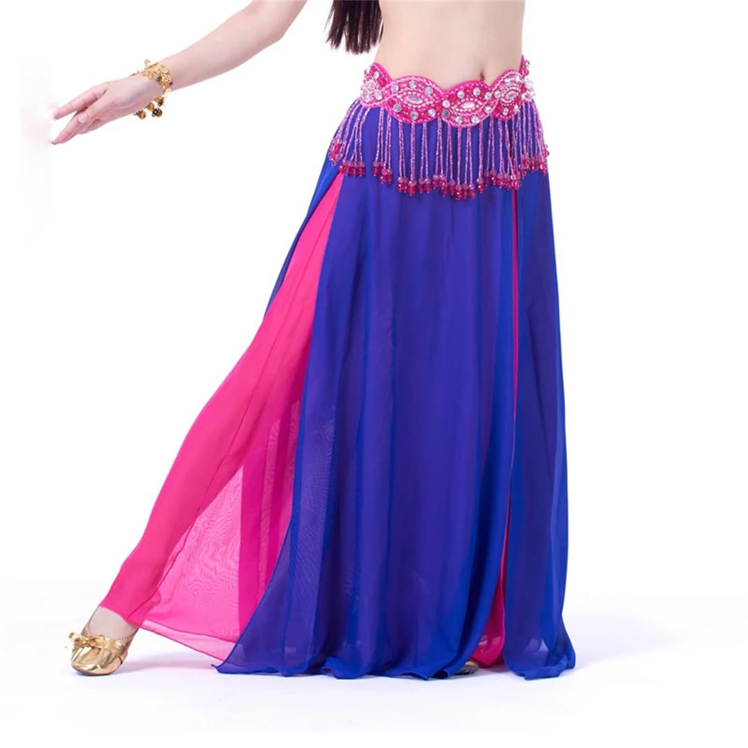 Faldas amplias y vaporosas, Falda for Danza del Vientre Mujer Apertura Lateral Gasa Multicolor