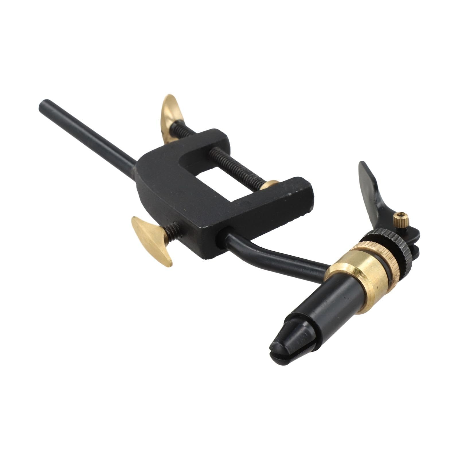 Tornillo de banco para atar moscas con 4 herramientas, aparejo de pesca con mosca de metal, ajustable, montaje de abrazadera de hasta 35 mm, ganchos de mandíbula puntiaguda de hasta 1,6 mm