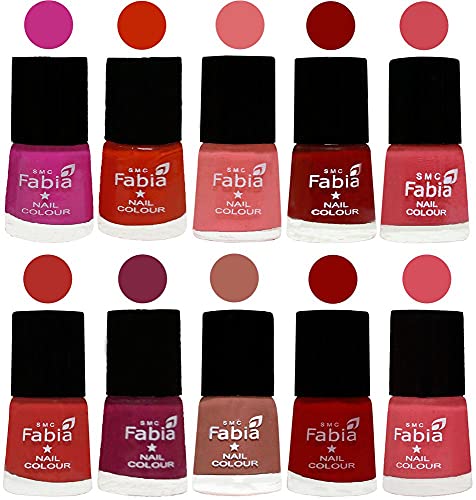 Image of ALL IN ONE (PACK OF 10), Long Lasting Glossy Nail Polish, 6 ml Each, All Vibrant Colours,02309