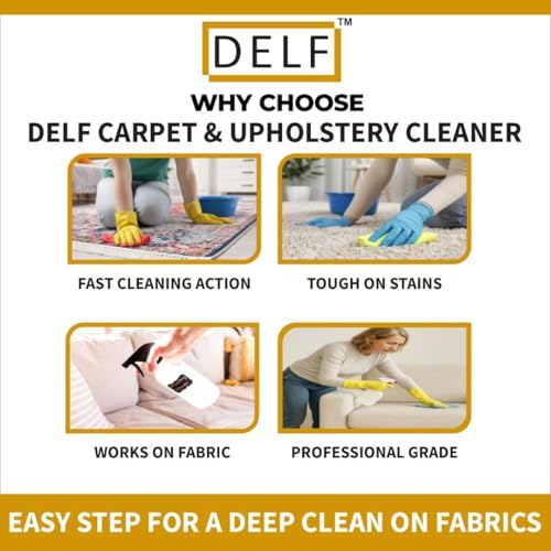 Image of Delf Carpet & Upholstery Cleaner Spray - 450ml | Carpet Cleaner, Sofa Cleaner & Fabric Stain Remover for Rugs, Upholstery | Car Seats, Cushions & Mattresses