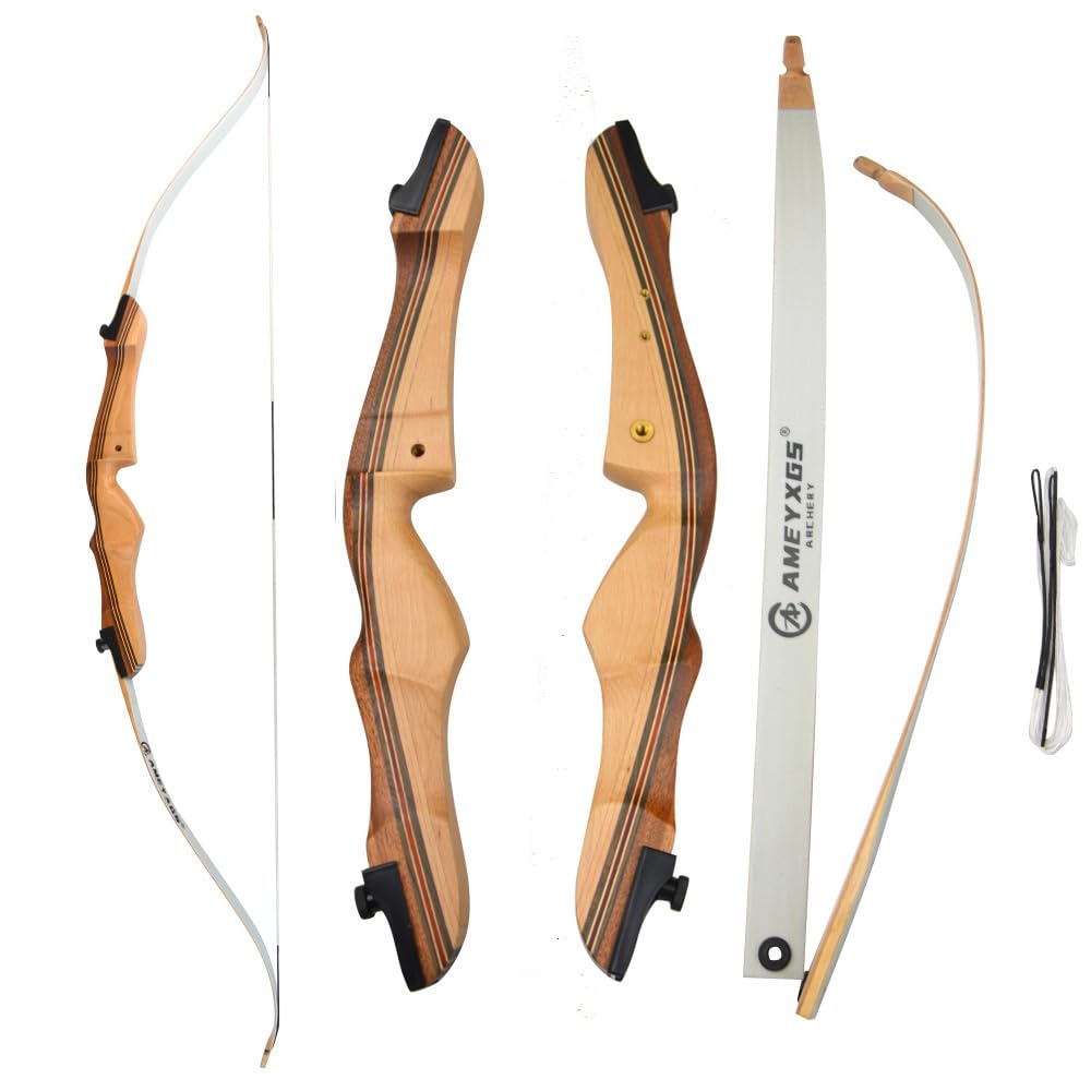 Bogenschießen 68" Takedown Recurve Bogen Hölzerner Langbogen 16-38 lbs Outdoor Jagdbogen zum Adult Target Practice und Sport Spiel Schießen