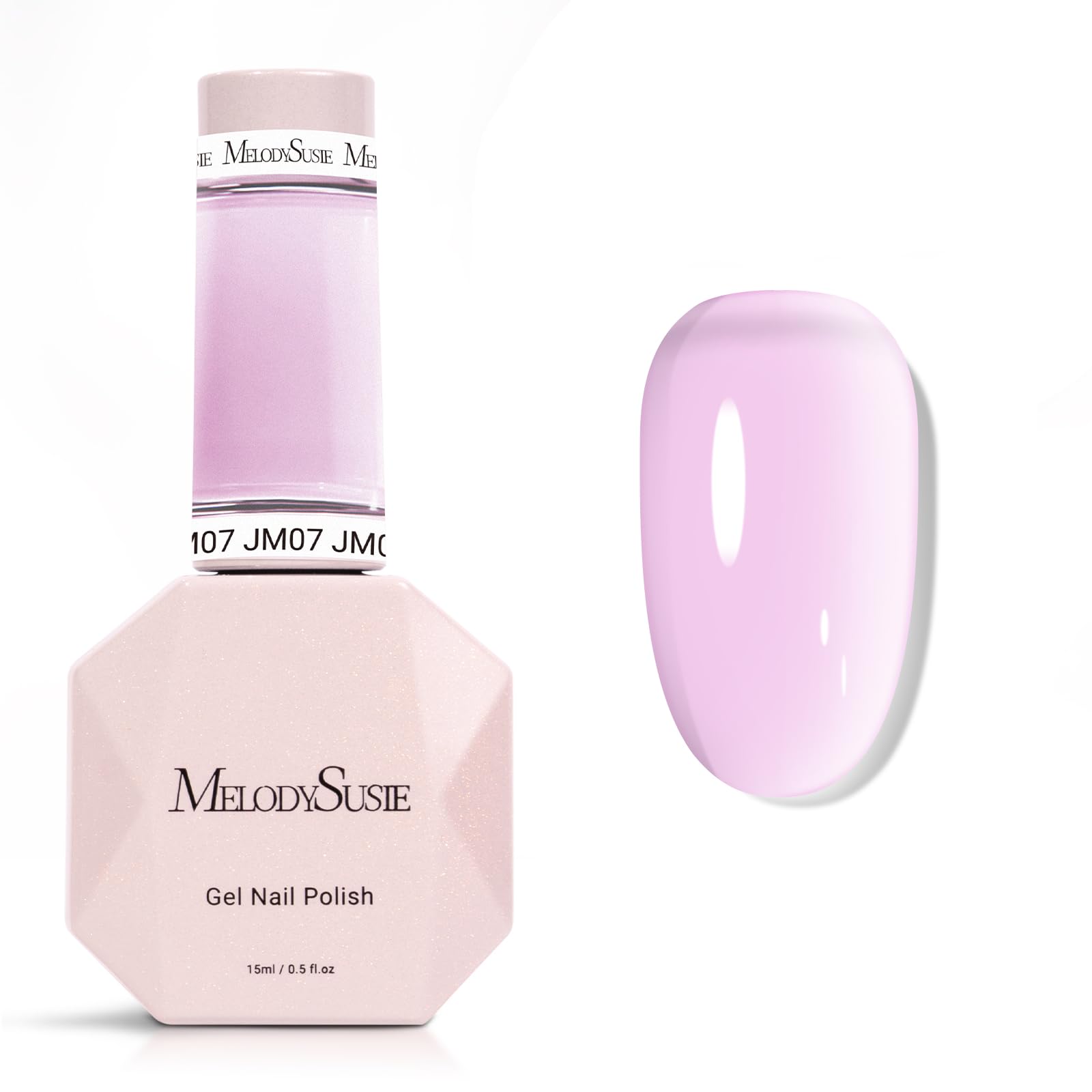 MelodySusie Jeweliver Gel Nail Polish, 0.5Fl Oz Pink Puprle Jelly Gel Polish Sheer Translucent Nude Soak Off UV LED Light Cure Spring Summer Colors Manicure Nail Art DIY at Home JM07