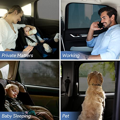 Image of Car Window Shades, 2 Pack Breathable Mesh Car Side Back Window Sun Shades, Stretchy Window Screen for Baby Family Pet UV Protection, Window Covers Fit for Most(95%) of Cars - (Medium 39 inchx19 inch)