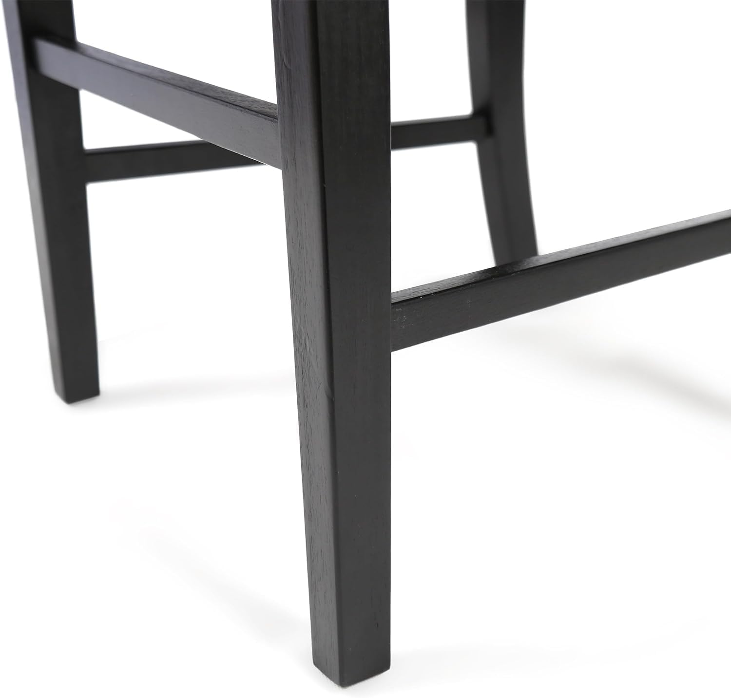 Acacia Wood Dining Chairs Set of 2, Farmhouse Country Side stools,Wooden Armless Chairs for Kitchen Dining Room Home Living Room,300 Lbs Heavy Duty (Black + Acacia Wood)
