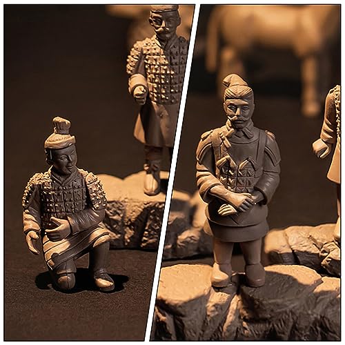 Aboofan 60DZYNY2A1943Q56K10JI6C 1 Set Set Retro Decor Toys Crafts Exquisite Horse Decorations Plastic Terracotta Warriors Decoration Plastic Terracotta Warriors Statues Plastic Decor Pvc Indoor Travel Xi'An thumb #3
