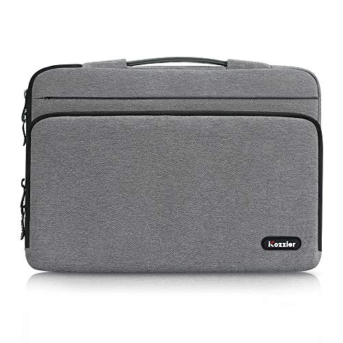 Image of iCozzier 15-15.6 Inch Large Capacity Side Pocket Laptop Sleeve Case Protective Storage Bag for 15 inch MacBook Air /MacBook Pro /Notebook-Grey