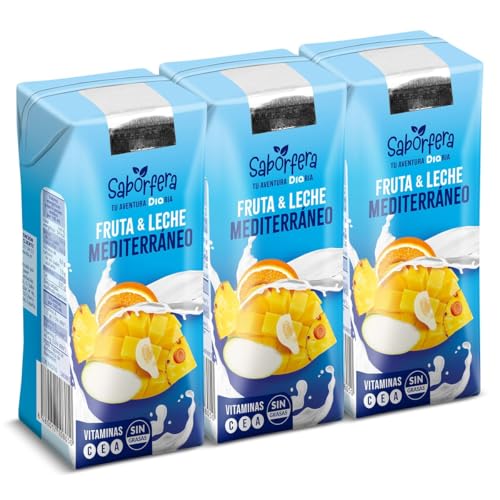 Bebida de frutas con leche mediterráneo Saborfera de Dia brik 3 x 330 ml