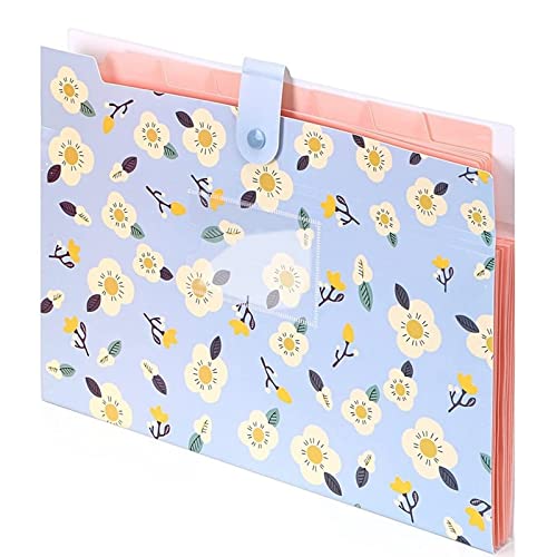 4 Raccoglitori A Scomparti Haifly In Tela Con Fantasia Floreale – Cartelle Portadocumenti A4 Per Ufficio, Scuola E IPad - 3
