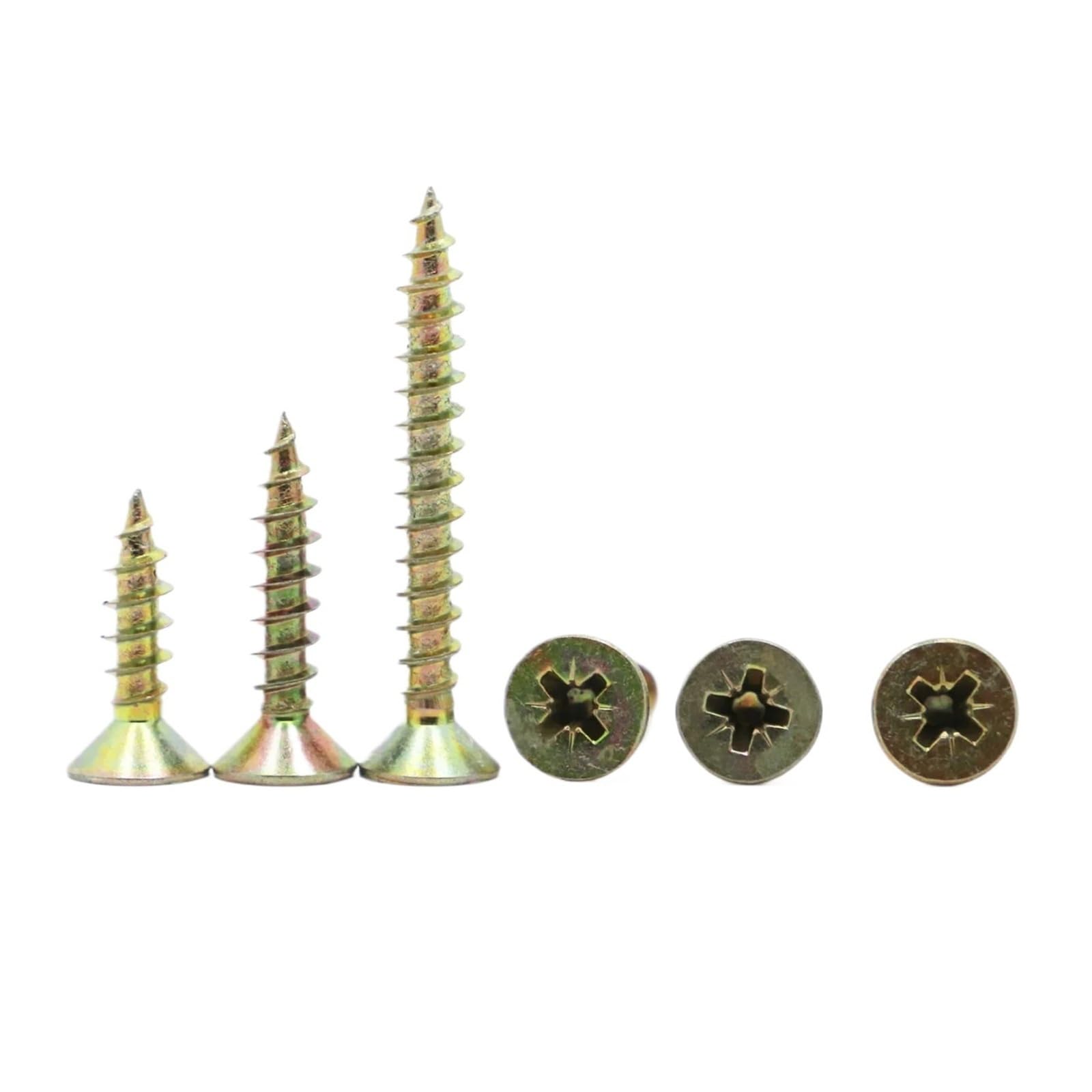 20/50pcs Ccross Recessed Flat Head Fibreboard Chipboard Screws M3.5 M4 M5 Color Zinc Coated Countersunk Self Tapping Wood Screw(40mm)