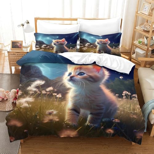 Parure de lit chatons pour chambre de fille et enfant 3D - 3
