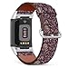 Compatible with Fitbit Charge 5, Patterned Leather Replacement Band (Tribal elephant and Hamsa Pattern)