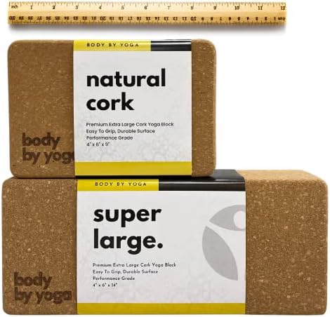 Premium Cork Yoga Blocks - Extra Large Yoga Block 2-Pack or Extra...
