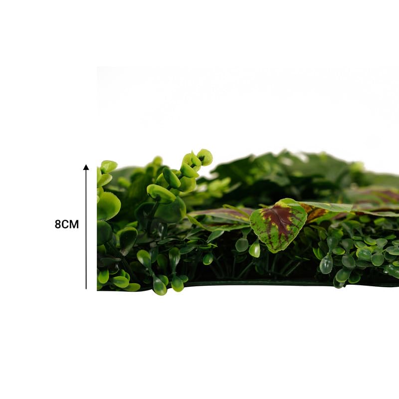Image of Wall Grass (3 Pcs); Artificial Grass for Wall Decoration; Vertical Garden Artificial Mat; Grass Tiles for Balcony and Garden (Forest Snow; 60cm x 40cm x 8cm; Plastic; Pack of 3)