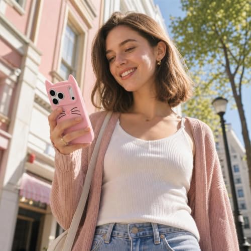 MC Fashion 3D Cat Ears Silicone Case for iPhone 17 Pro Max, Pink by MC Fashion Group, Inc - Used condition - Image 5