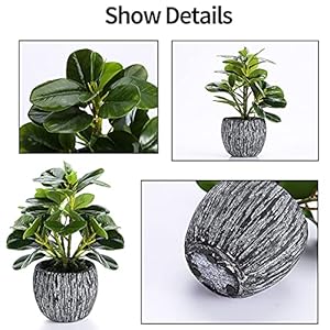 Artificial Potted Plant, Real Touch Artificial Oak Leaves Waterproof Fake Plants Indoor Outdoor, Eco Friendly Modern Concrete Greenery Plant Pots for Office Home Kitchen Shelf Farmhouse Decor Artificial Potted Plant Real Touch Artificial Oak Leaves Waterproof Fake Plants Indoor Outdoor Eco Friendly Modern Concrete Greenery Plant Pots for Office Home Kitchen Shelf Farmhouse Decor