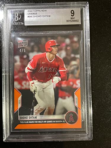 Shohei Ohtani! 6Th Multi Hr Game Record 2022 Topps Now 846 Ohtani Bgs 9 Pop 1/5 - Baseball Slabbed Rookie Cards #TOP19