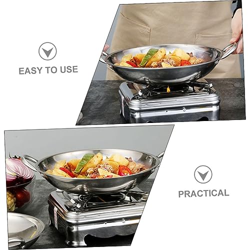 Olla resistente de acero inoxidable para wok con doble asa miniatura 5