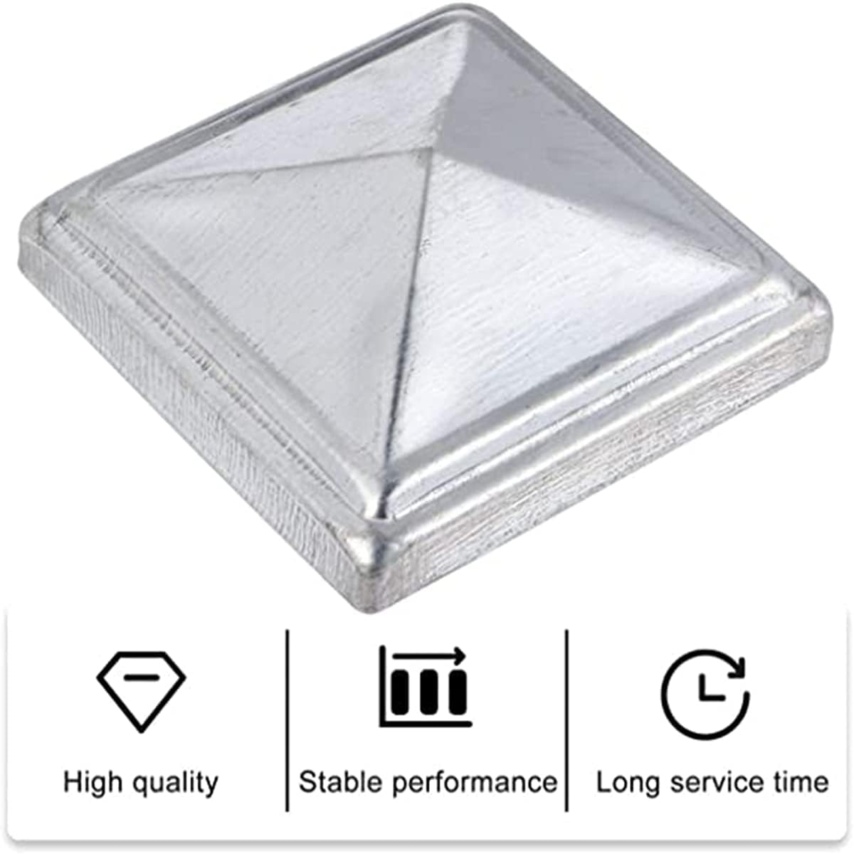 Lot de 10 Capuchons de Poteau de clôture en Fer galvanisé, 60 x 60 mm, pour clôtures extérieures, boîtes aux Lettres, terrasses et quais