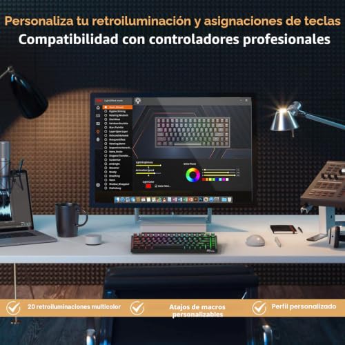 Teclado mecánico con cable RGB RK84 intercambiable software programable 4
