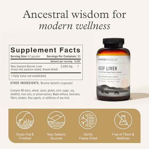 Enviromedica Grass Fed Beef Liver Capsules