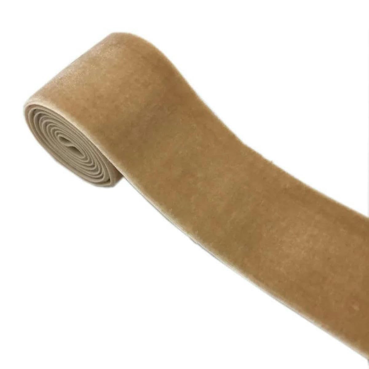 Aksamitna wstążka, 2Yard 20mm 30mm 38mm 50mm Czarna elastyczna aksamitna wstążka jednostronna welurowa taśma do opasek na głowę Akcesoria do szycia odzieży(50mm nude 2yard)