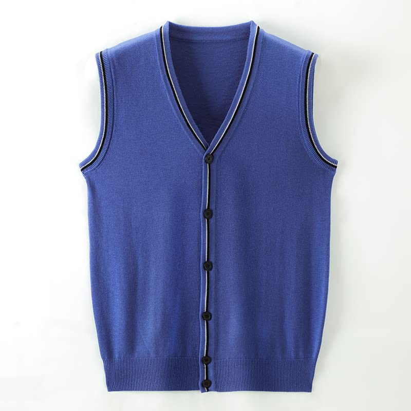 Men 6% Wool Cardigan Sweater V Neck Knit Vest Men Solid Trendy Sleeveless Clothing3