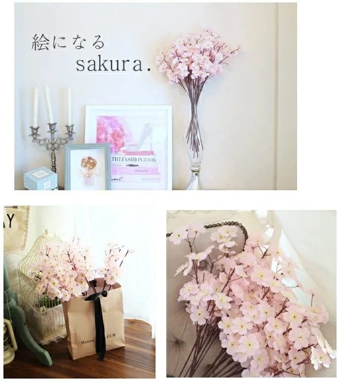 Amazon｜桜 造花 花 春 サクラ 48本 まとめ売り 枝 綺麗 スプレー 最