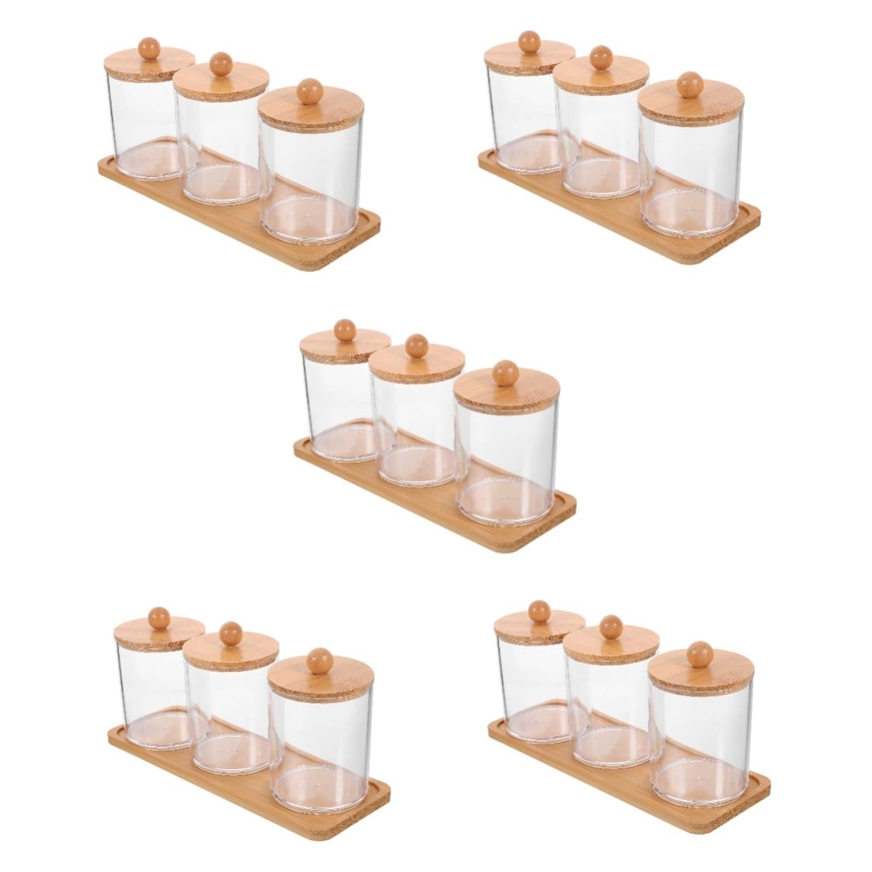 Cabilock 5 Juegos De Organizadores De Maquillaje Con Tarros Para De Algodón Y Tarros De Algodón os De Almacenamiento Y Dispensadores De .