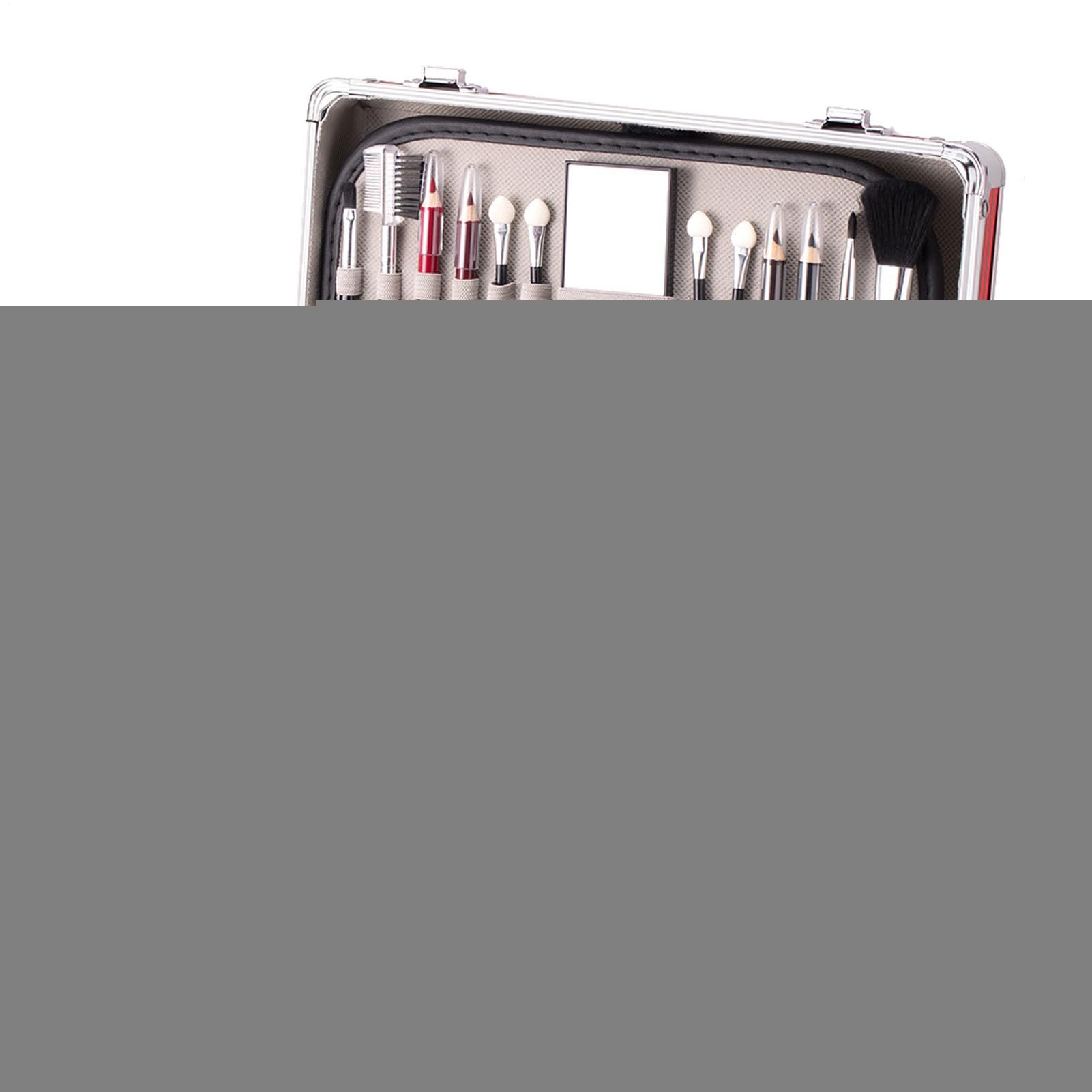 Set trucco per principianti, kit trucco per adolescenti | Set completo di cosmetici iniziali,Ombretto, fard, per sopracciglia, rossetto, smalto, pennello per sopracciglia con custodia