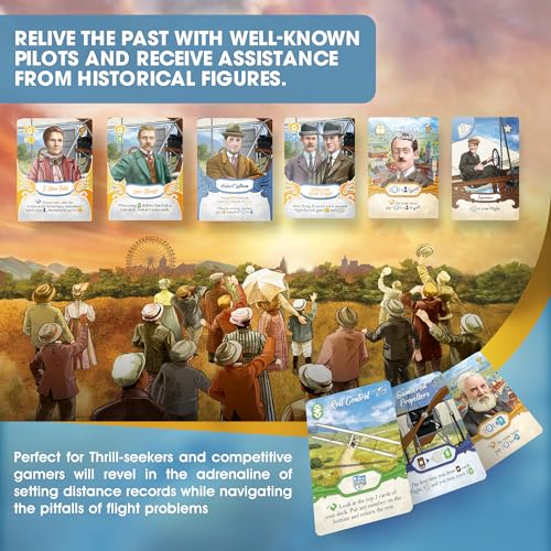 Image of First In Flight: MENSA Award Winning Board Game About Historical Aviation - Strategy Board Game for Teens, Adults and Heavy Gamers - A Flight-Themed Adventure Card Game for Airplane Enthusiasts