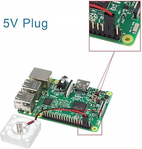 Miniatura 6 de 2 ventiladores de 1.181 x 1.181 x 0.276 in para Raspberry Pi, Dorhea para Raspberry Pi Ventilador de refrigeración sin escobillas 3007 Ventilador