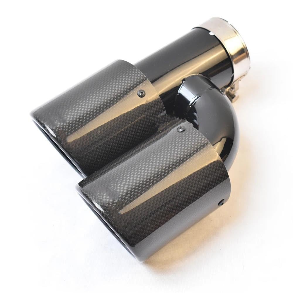 Embout Échappement Forme Cœur Noir Acier Inoxydable - Diamètre Entrée 63 Mm, Universel, Décoration Voiture