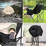 USB Heated Folding Camping Chair with Cup Holder - Portable Heated Garden Chair for Outdoor Sports, Fishing, Picnics & Camping - Comfortable Black Design - Image 6