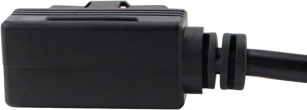 iKKEGOL 30cm/12 Right Angle OBD2 OBD II Y Splitter Cable 1x Male and 2X Female J1962 Port Cord Adapter