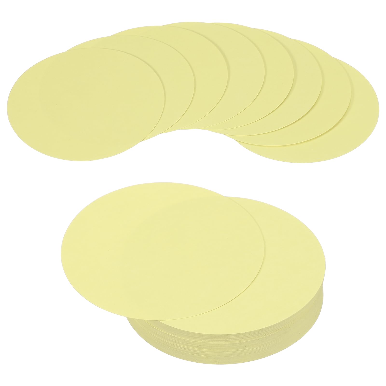 PATIKIL 72 Sheet Circle Card Stock, 6 Inch Round Cutouts Paper Thick Cardstock Coaster for DIY Craft Projects Printing Supplies Bulletin Board Decor, Light Yellow