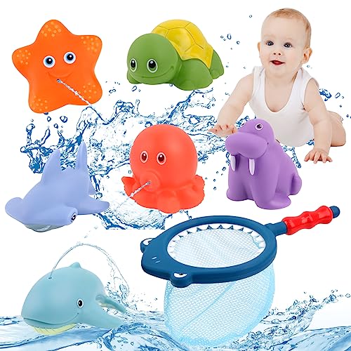 【Un regalo ideale per i giocattoli da bagno】:Una forma animale dai colori forti e graziosi è particolarmente adatta per i giocattoli da bagno destinati ai bambini. Un design unico e colorato migliora la capacità di coordinamento degli occhi e l’immaginazione dei bambini. Sono bambini che sviluppano perfettamente le capacità delle dita, il riconoscimento dei colori, le competenze linguistiche, l’interazione sociale, le capacità di apprendimento della vita e i processi cognitivi