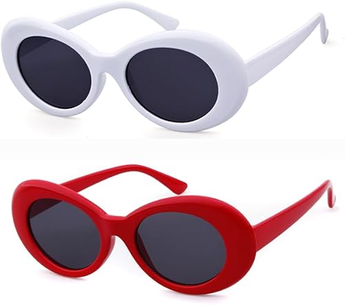 Miniatura 6 de Auténticas gafas de sol Clout Bold Oval Retro Mod Moda Gafas de sol Clout lente redonda