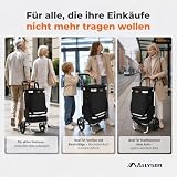 Allyson® Einkaufstrolley Klappbar, Einkaufswagen mit 56L Kapazität & Wasserdichter Tasche...