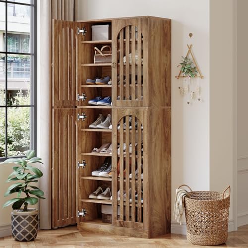 Tribesigns 70.86" Tall Shoe Storage Cabinet with Doors and Shelve...
