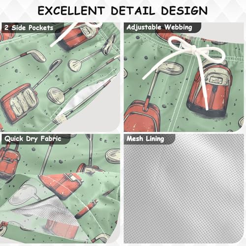 Pigsaly Boys' Swim Board Shorts Equipment Green Golf Boy's Swim Trunks Kids Swimwear 3T3