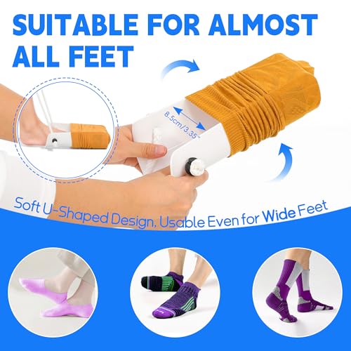 Sock Aids for Putting On Socks Kit - (Sock Helper + 35 Inch Dressing Stick with Sock Remover & Shoe Horn) - Flexible Sock Assistant Device for Seniors & Limited Mobility No Bending