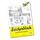 folia 8103 - Zeichenblock mit Leinenecken 120 g/m², DIN A3, 10 Bogen, weiß, hochwertiges, holzfreies Zeichenpapier