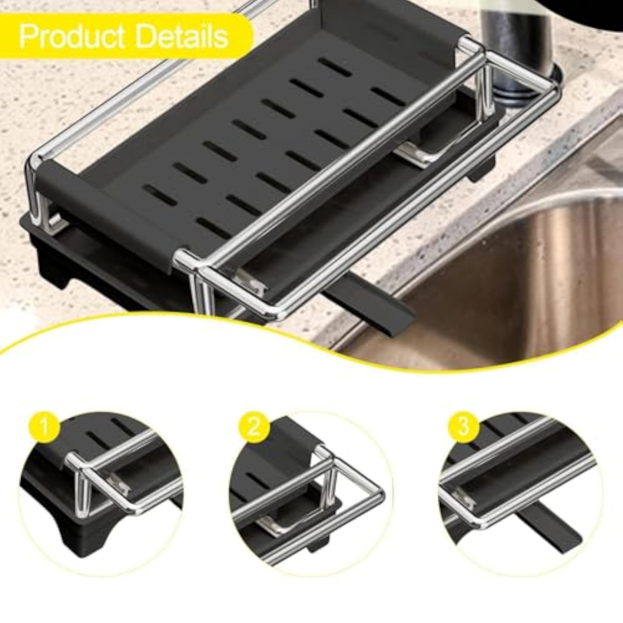 Sponge Holder for Kitchen Sink, Space Saving Design