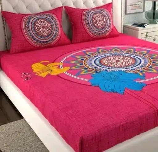 100% Pure Cotton Double Bed Sheet with 2 Pillow Covers - Soft & Breathable & Premium Craftsmanship - Gorgeous Ethnic Motifs Print for Elegant Bedroom Décor (Double Size)-image-41