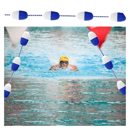 BYZOMU Swimming Pool Lane Dividers, 25 35 45 55 65 75 85 95 Ft High Visibility Pool Nylon Safety Separator Ropes Partition Line Markers with Hooks/Floating Buoy for Effective Visibility(73ft/22.3m)