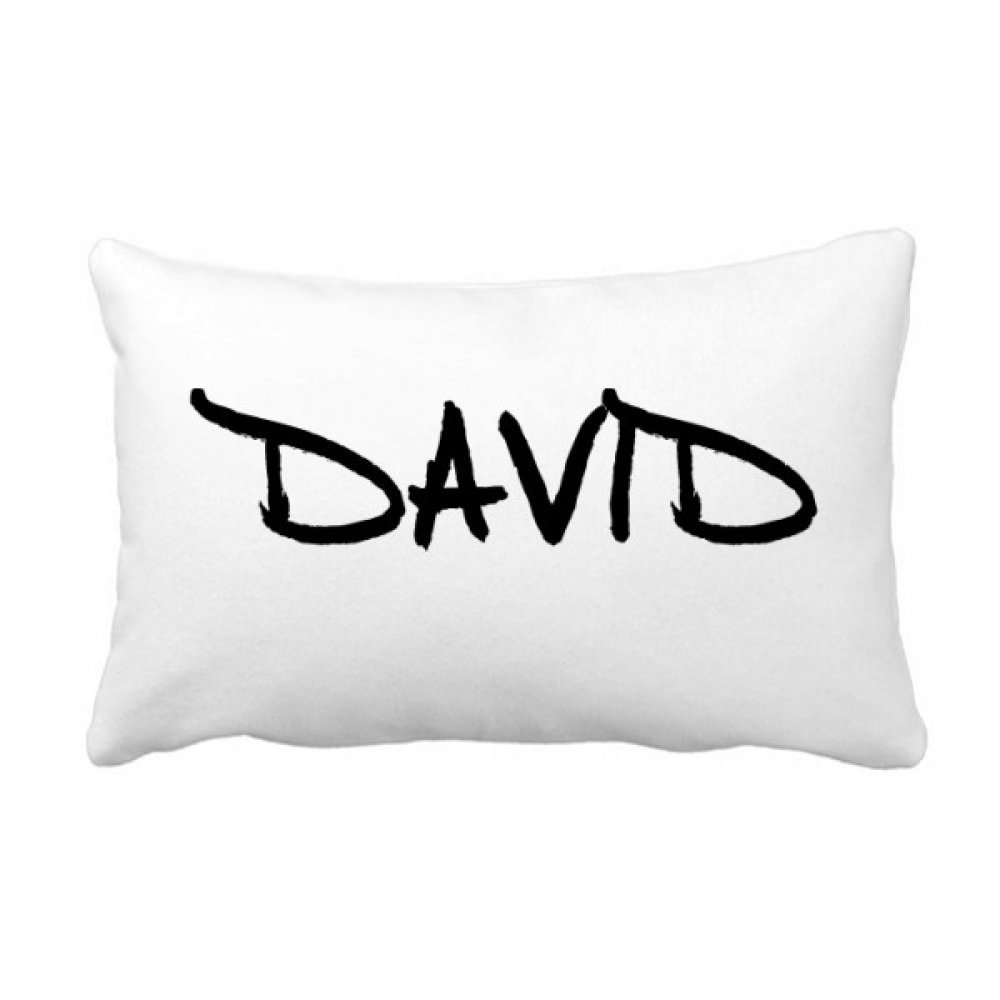 Coussin rectangulaire motif écriture manuscrite David oreiller décoratif canapé