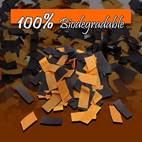 Confetti Cannon Party Poppers Orange Black, Yeshow Biodegradable Confetti Shooters Bomb Blaster(2 Pack) For Halloween Birthday Graduation Christmas New Year’s Eve #TOP2