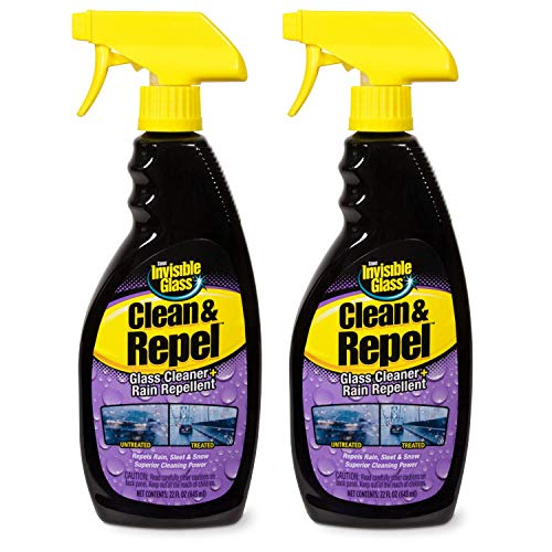 Invisible Glass 92184-2PK Premium Glass Cleaner with Rain Repellent for Exterior Automotive Glass and Windshields to Shield Against Rain, Snow, and Sleet, 22 Fl Oz, Pack of 2