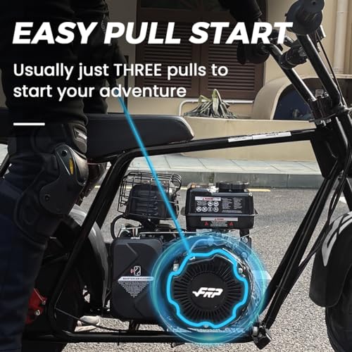 FRP 99 CC Gas Powered Mini Dirt Bike GMB100, 4 Stroke 3HP, Off Road Mini Trail Bike Up to 24 Mph, for Kids and Adult, Weight Support Up to 185 LBS (Black)