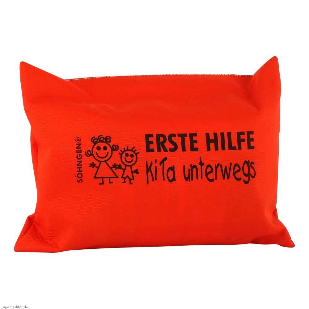 Erste-Hilfe Set KiTa unterwegs orange (Verbandset mit Füllung, für Kinder / Kleinkinder, Verbandstoffe + Erste-Hilfe Material in kleinen Größen, Notfall Set, Pflaster, Mitnahmeset) 0350002O